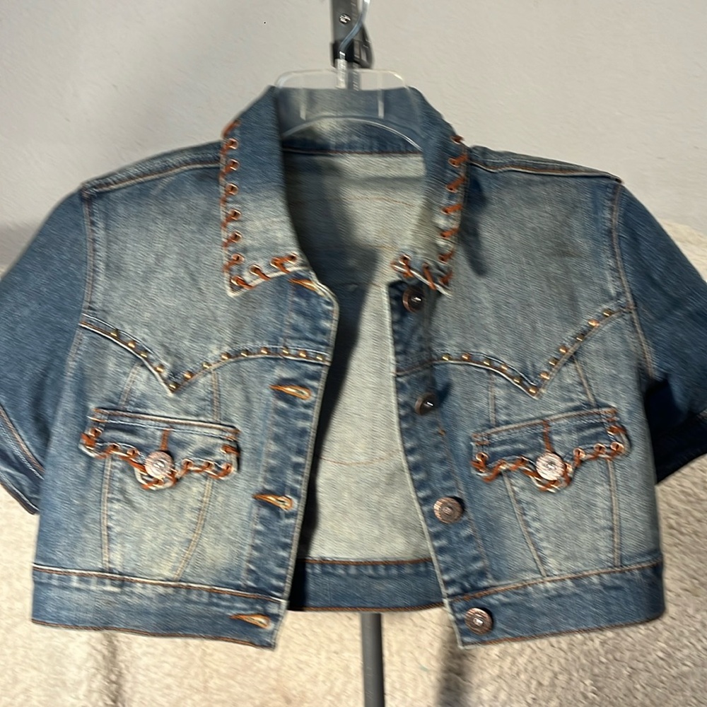 PRICXY Cropped Denim Jean Jacket With All the Bells 🔔 and Whistles